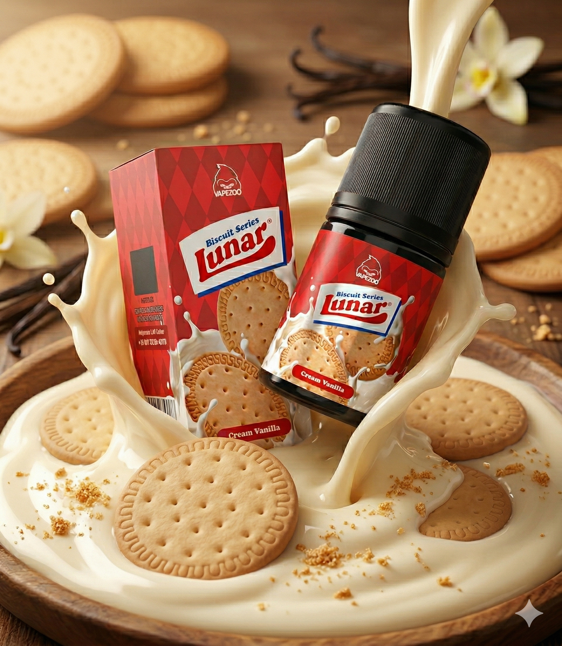 Vapezoo Lunar Freebase Biscuit Cream Vanila
